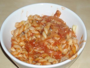 My pasta in a bowl - a pint is a lot!